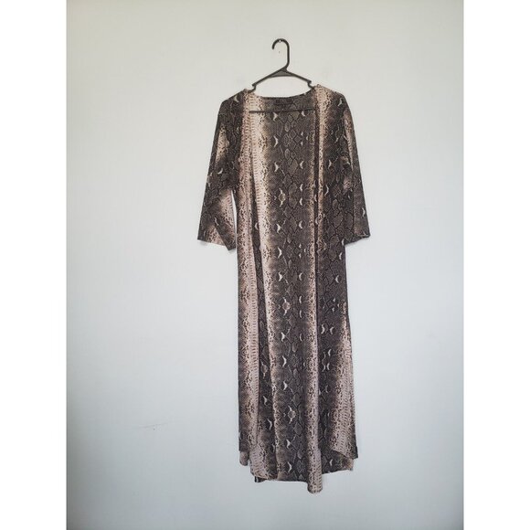 Lucky & Blessed Tops - L&B Lucky Blessed Womens S Kimono Duster Snakeskin Print Open Front Half Sleeve